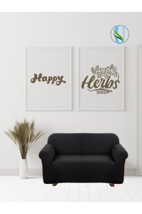 Uy Style Tekstil Polyester Likralı Süngerli Armürlü Giydirmeli Siyah Tekli Koltuk Örtüsü 125x175 cm