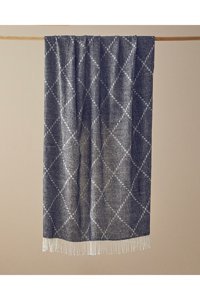 English Home Mina Akrilik Kanvas Saçaklı Süngersiz Armürlü Siyah Tekli Koltuk Örtüsü 130x170 cm