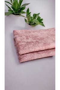 Rüya Perde Kadife Tay Tüyü Jakarlı Süngersiz Mermer Desenli Pembe Tekli Koltuk Örtüsü 170x210 cm