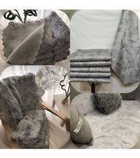 Miray Tekstil Kadife Süngerli Çizgili Gri Tekli Koltuk Örtüsü 170x210 cm
