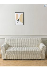 Elgeyar Polyester Bürümcük Jakarlı Süngersiz Armürlü Giydirmeli Pembe Üçlü Koltuk Örtüsü 180x230 cm