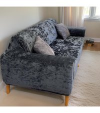 Özmakan Kadife Likralı Jakarlı Süngersiz Giydirmeli Gri Tekli Koltuk Örtüsü 180x230 cm