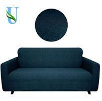 Uy Style Tekstil Likralı Jakarlı Süngerli Geometrik Desenli Giydirmeli Siyah Tekli Koltuk Örtüsü 180x230 cm