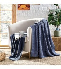 Betires Home TP-21001 Akrilik-Pamuklu Süngersiz Lacivert Tekli Koltuk Örtüsü 130x170 cm