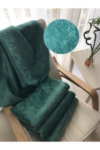 Hilal Home Polyester Süngerli Çizgili Turkuaz Tekli Koltuk Örtüsü 180x220 cm