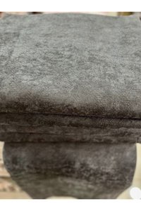 Küçüksoy Kadife Süngerli Çiçek Desenli Gri Tekli Koltuk Örtüsü 170x210 cm