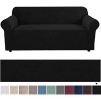 Ak Lale Polyester Likralı Süngersiz Düz Giydirmeli Lastikli Siyah Tekli Koltuk Örtüsü 190x220 cm