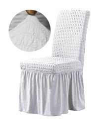 Elgeyar Pamuklu - Polyester Bürümcük Giydirmeli Beyaz Koltuk Örtüsü 35x50 cm