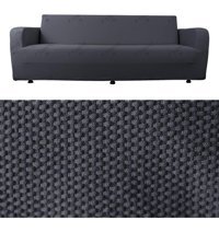 Bibaha Polyester Likralı Süngersiz Petek Desenli Giydirmeli Lastikli Gri Tekli Koltuk Örtüsü 180x230 cm