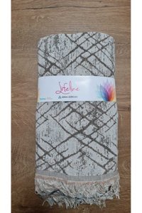 Life Line Economy Pamuklu Saçaklı Süngersiz Çizgili Kaymaz Kahverengi Tekli Koltuk Örtüsü 170x220 cm