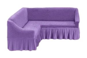 Elgeyar Pamuklu - Polyester Bürümcük Jakarlı Süngersiz Armürlü Giydirmeli Mor Dörtlü Koltuk Örtüsü 180x350 cm