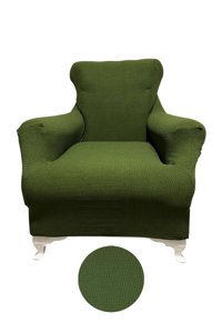 Mehira Tesettür Polyester Süngersiz Çizgili Giydirmeli Haki Tekli Koltuk Örtüsü 60x80 cm