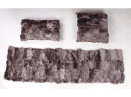 Dericibey Pamuklu Kürklü Tüylü Süngersiz Kahverengi Üçlü Koltuk Örtüsü 50x180 cm
