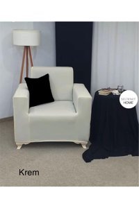 Seltenet Pamuklu - Polyester Likralı Jakarlı Süngersiz Petek Desenli Giydirmeli Su Geçirmez Bej Tekli Koltuk Örtüsü 180x250 cm