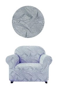 Elgeyar Polyester Likralı Jakarlı Süngersiz Giydirmeli Gri Tekli Koltuk Örtüsü 75x120 cm