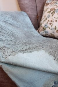 Ev Eşyan Kadife Polar Jakarlı Süngersiz Yeşil Üçlü Koltuk Örtüsü 220x180 cm