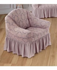 Uy Style Tekstil Pamuklu - Polyester Likralı Drapeli Süngerli Düz Giydirmeli Pembe Tekli Koltuk Örtüsü 75x115 cm