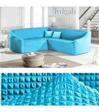 Iydgah Polyester Bürümcük Süngersiz Kapitone Giydirmeli Turkuaz L Koltuk Koltuk Örtüsü 400x550 cm