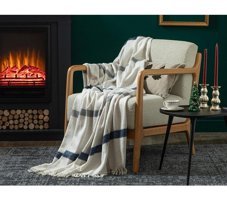 English Home Roseria Pamuklu Kanvas Saçaklı Süngersiz Armürlü Beyaz Tekli Koltuk Örtüsü 130x170 cm