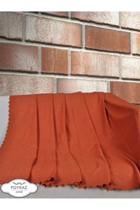 Poyraz Garanti Şönil Nubuk Jakarlı Süngersiz Geometrik Desenli Kiremit Üçlü Koltuk Örtüsü 175x215 cm