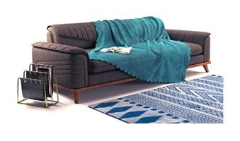 A.S.T Topdağı Tekstil Polyester Süngersiz Düz Mavi Tekli Koltuk Örtüsü 180x220 cm