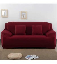 Akbu Polyester Likralı Süngersiz Petek Desenli Giydirmeli Lastikli Bordo Tekli Koltuk Örtüsü 180x230 cm