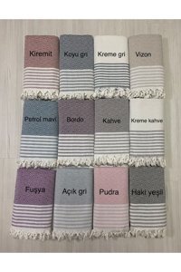 Poliko Evtekstili Pamuklu Örgü Püsküllü Süngersiz Geometrik Desenli Gri Tekli Koltuk Örtüsü 170x210 cm