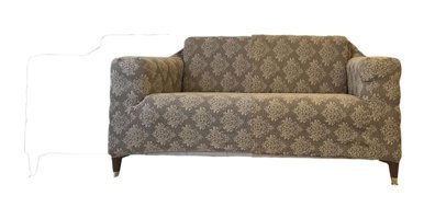 Güzelevim GZL-00000353 Polyester Süngersiz Damask Desenli Giydirmeli Lastikli Kahverengi İkili Koltuk Örtüsü 150x180 cm