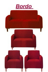 Furkanticaret Polyester Bürümcük Süngersiz Kapitone Giydirmeli Krem 3-2-1-1 Koltuk Örtüsü 180x230 cm