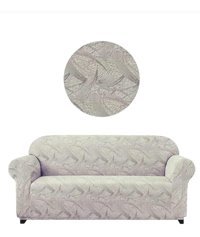 Akbu Polyester Süngersiz Giydirmeli Lastikli Gri Tekli Koltuk Örtüsü 180x230 cm