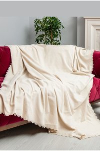 Latuda Concept Şönil Süngersiz Armürlü Ekru Tekli Koltuk Örtüsü 175x215 cm