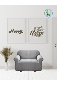 Uy Style Tekstil Polyester Likralı Süngerli Armürlü Giydirmeli Gri Tekli Koltuk Örtüsü 70x115 cm