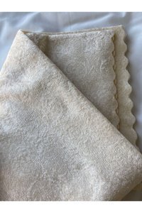Ceyz Home Kadife Polar Jakarlı Süngerli Bej Üçlü Koltuk Örtüsü 170x210 cm