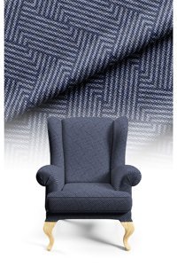 Canila Polyester Süngersiz Geometrik Desenli Lacivert Tekli Koltuk Örtüsü 100x140 cm