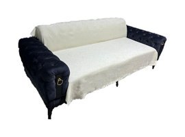 Güzelevim Pamuklu - Polyester Süngersiz Düz Krem Tekli Koltuk Örtüsü 170x210 cm
