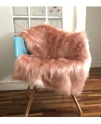 Mer Home Polyester Peluş Süngersiz Pembe Tekli Koltuk Örtüsü 140x140 cm