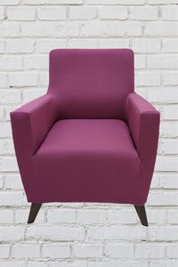 Şahane Ev Mikro Polyester Likralı Jakarlı Süngersiz Düz Giydirmeli Lastikli Gül Kurusu Tekli Koltuk Örtüsü 55x8 cm