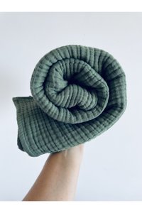 Lebohas Pamuklu Süngersiz Düz Yeşil Tekli Koltuk Örtüsü 130x170 cm