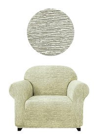 Bright Home Polyester Süngersiz Çizgili Giydirmeli Lastikli Bej Tekli Koltuk Örtüsü 75x115 cm