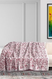 Fabric Box Economy Jakarlı Süngersiz Damask Desenli Kaymaz Bordo Tekli Koltuk Örtüsü 170x220 cm