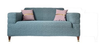 Güzelevim GZL-00000238 Polyester Jakarlı Süngersiz Çizgili Giydirmeli Lastikli Gri İkili Koltuk Örtüsü 150x180 cm