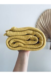 Lebohas Pamuklu Süngersiz Düz Sarı Tekli Koltuk Örtüsü 130x170 cm