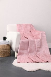 Karahanlı Polyester Süngerli Gül Kurusu Tekli Koltuk Örtüsü 180x215 cm
