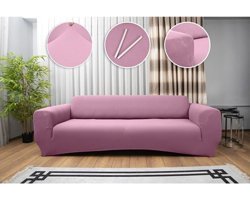 Tuchmall Polyester Likralı Süngerli Petek Desenli Giydirmeli Pembe Tekli Koltuk Örtüsü 180x230 cm