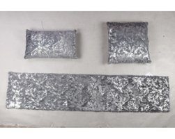 Dericibey Pamuklu Varaklı Süngersiz Lacivert Üçlü Koltuk Örtüsü 50x180 cm