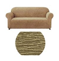 Akyol Home Süngersiz Çizgili Giydirmeli Lastikli Kahverengi Tekli Koltuk Örtüsü 185x220 cm