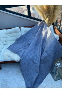 Zeyhan Tekstil Kadife Polar Süngerli Geometrik Desenli Su Geçirmez Gri Tekli Koltuk Örtüsü 170x210 cm