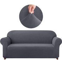 Elgeyar Polyester Likralı Jakarlı Süngersiz Armürlü Giydirmeli Gri Üçlü Koltuk Örtüsü 180x230 cm