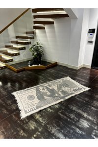 Wallhang Pamuklu Polar Püsküllü Süngersiz Geometrik Desenli Gri Tekli Koltuk Örtüsü 180x100 cm