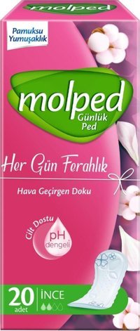 Molped Her Gün Ferahlık İnce 20'li Hijyenik Ped 1 Adet
